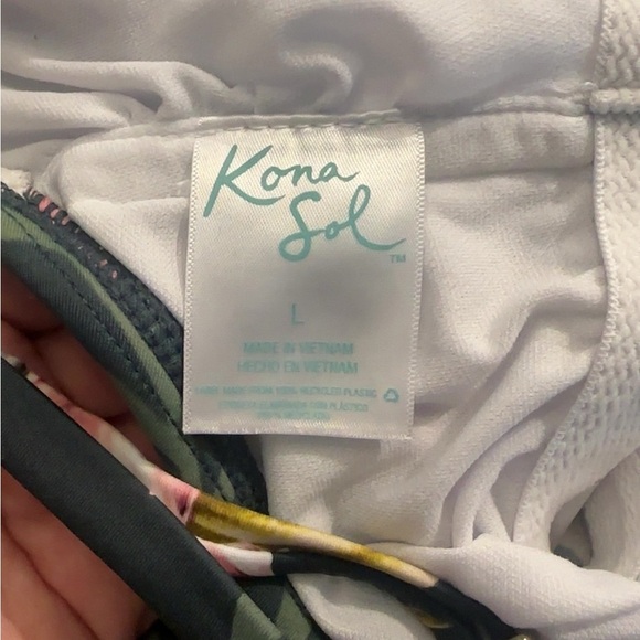 Kona Sol Floral Bathing Suit Swimsuit - Picture 7 of 7